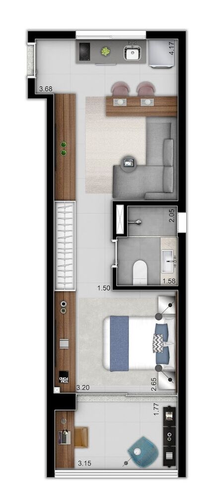 Kitnet-Studio, 33 m² - Foto 2
