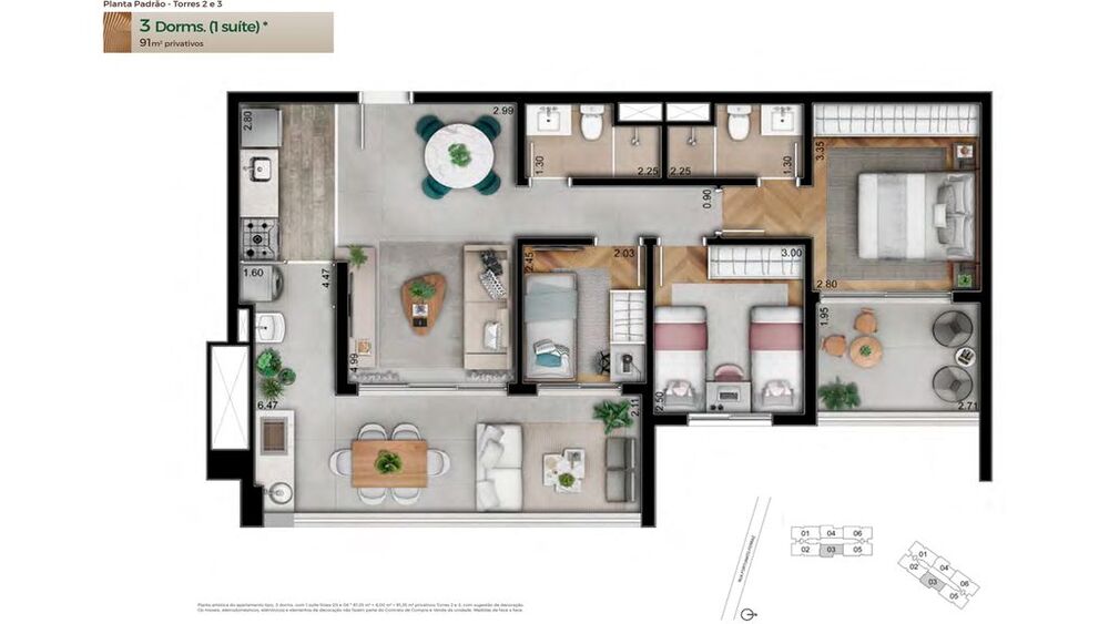 Apartamento, 3 quartos, 91 m² - Foto 4