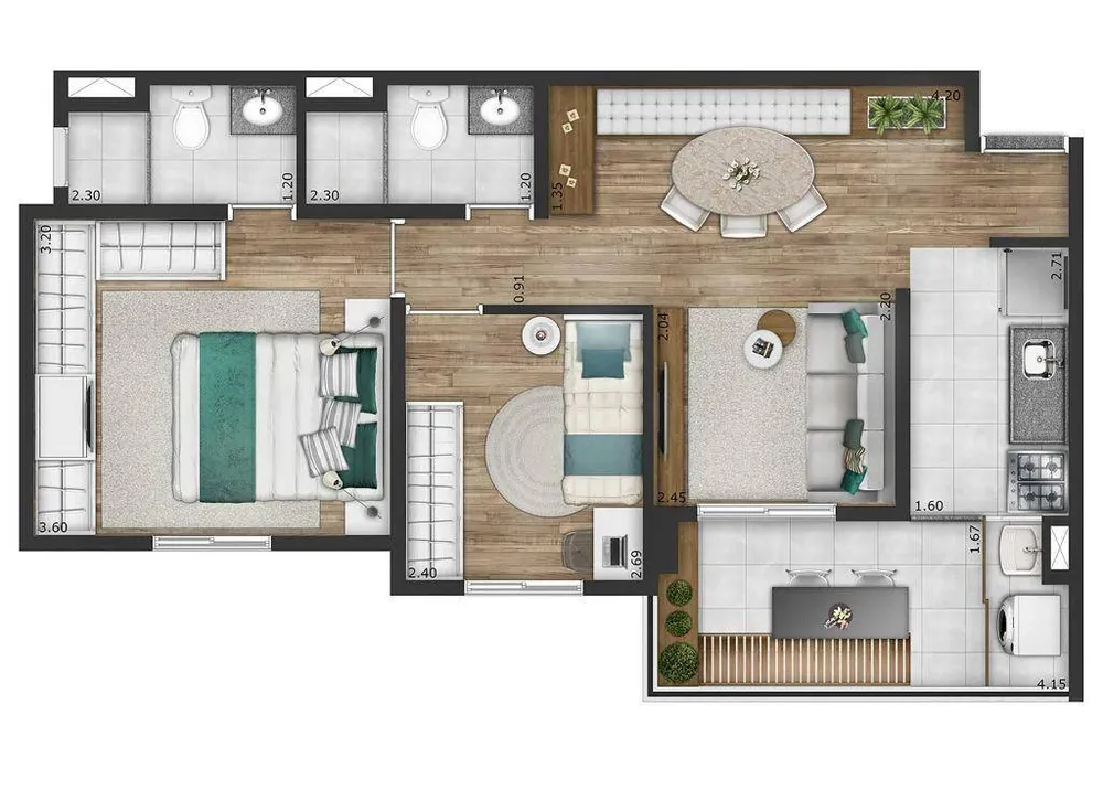 Apartamento, 2 quartos, 57 m² - Foto 12