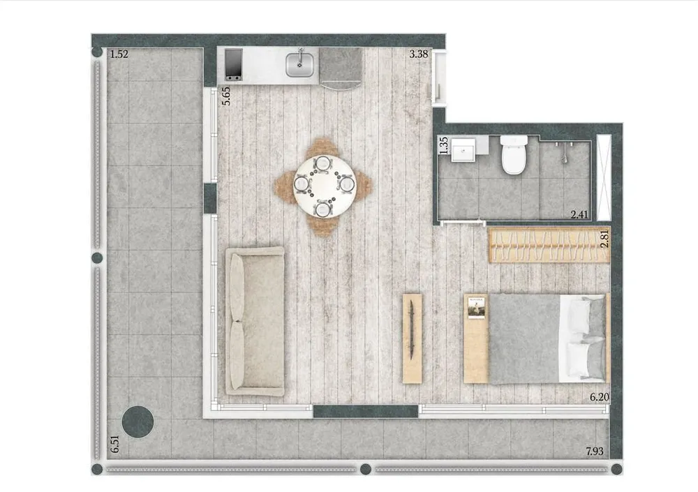 Apartamento, 1 quarto, 19 m² - Foto 3