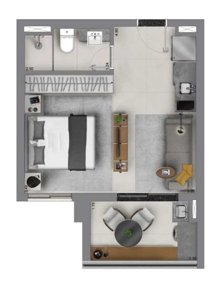 Apartamento, 1 quarto, 35 m² - Foto 12