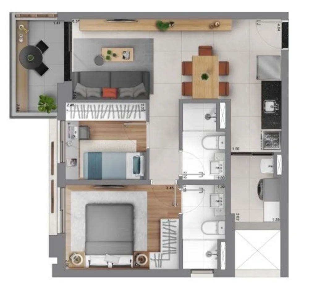 Apartamento, 1 quarto, 35 m² - Foto 11