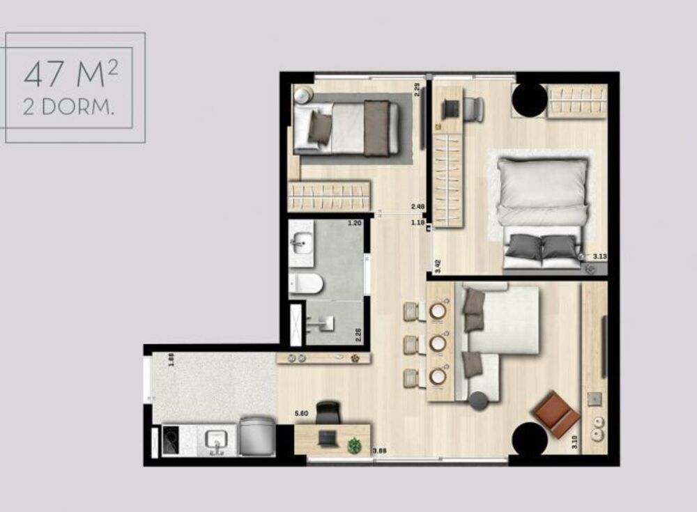 Apartamento à venda com 2 quartos, 47m² - Foto 34