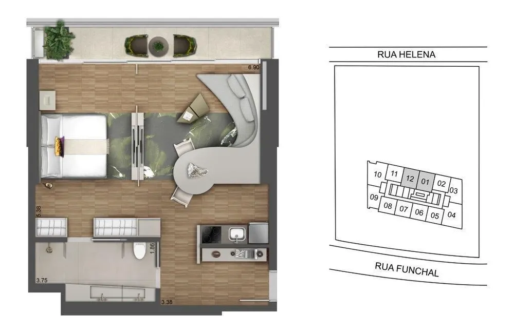 Apartamento, 1 quarto, 53 m² - Foto 11
