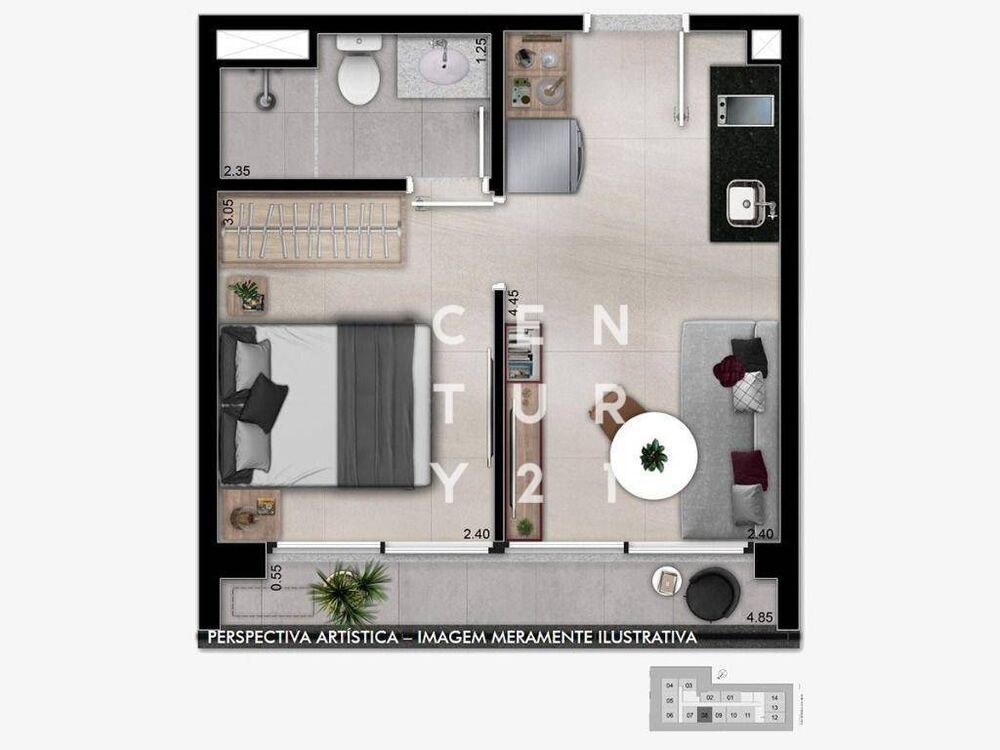 Apartamento, 1 quarto, 28 m² - Foto 8