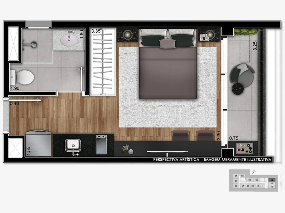 Apartamento, 1 quarto, 28 m² - Foto 1