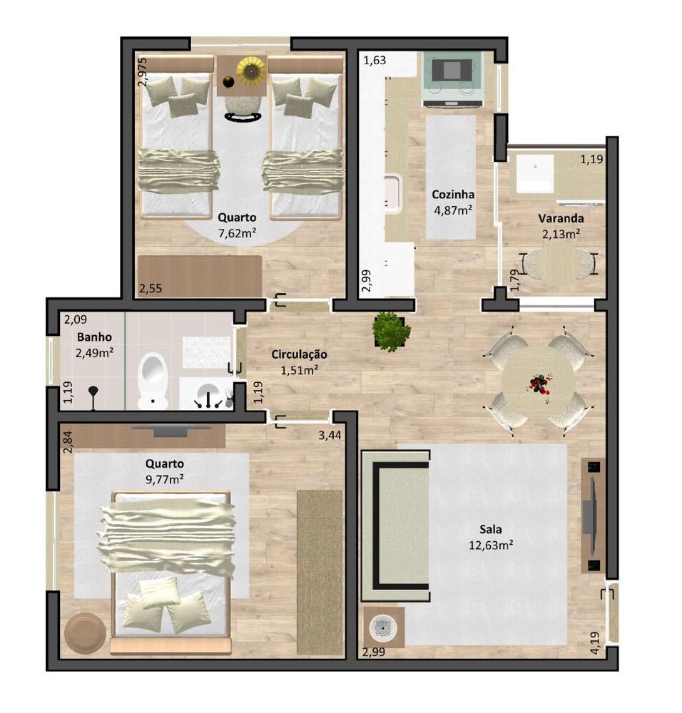 Apartamento, 2 quartos, 47 m² - Foto 3