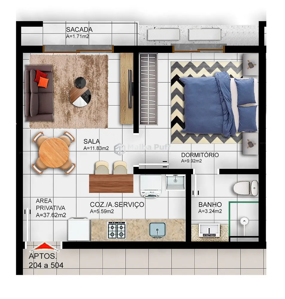 Apartamento, 2 quartos, 74 m² - Foto 3
