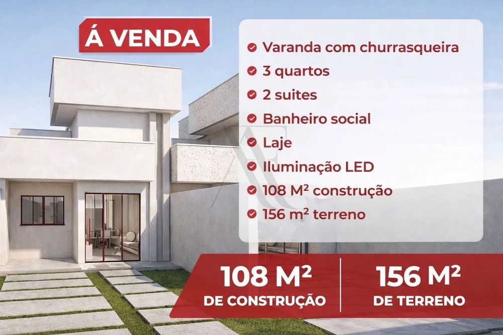 Casa, 3 quartos, 108 m² - Foto 1