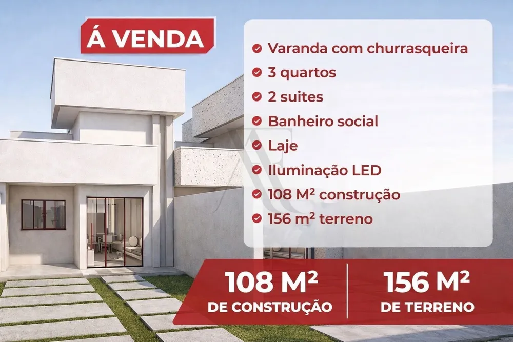 Casa, 3 quartos, 108 m² - Foto 2