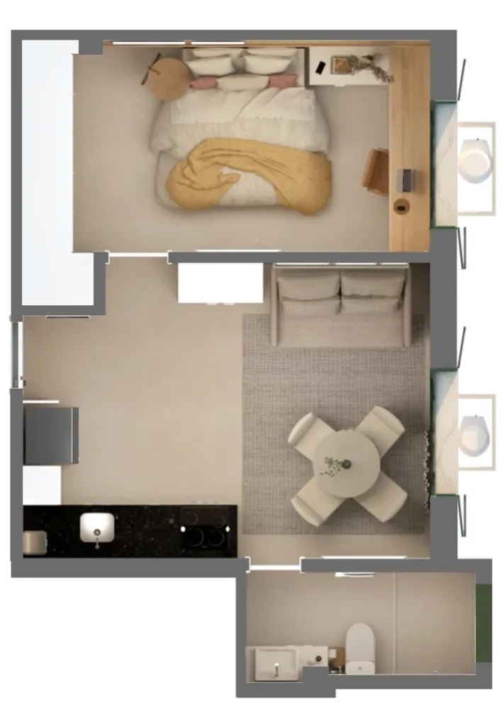 Apartamento, 1 quarto, 37 m² - Foto 3