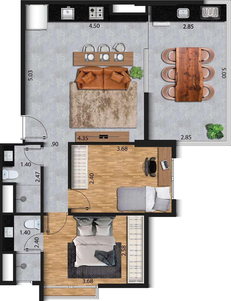 Apartamento, 2 quartos, 70 m² - Foto 8