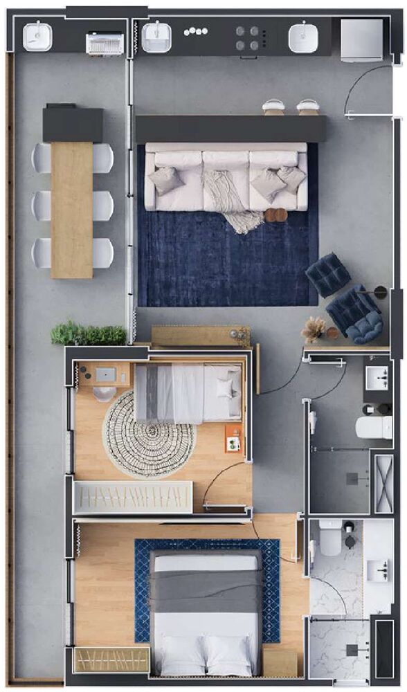 Apartamento, 2 quartos, 75 m² - Foto 2