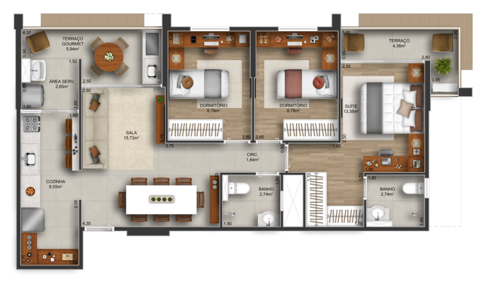 Apartamento, 2 quartos, 74 m² - Foto 12