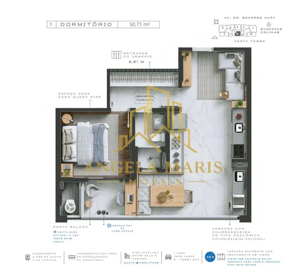 Apartamento, 1 quarto, 50 m² - Foto 2