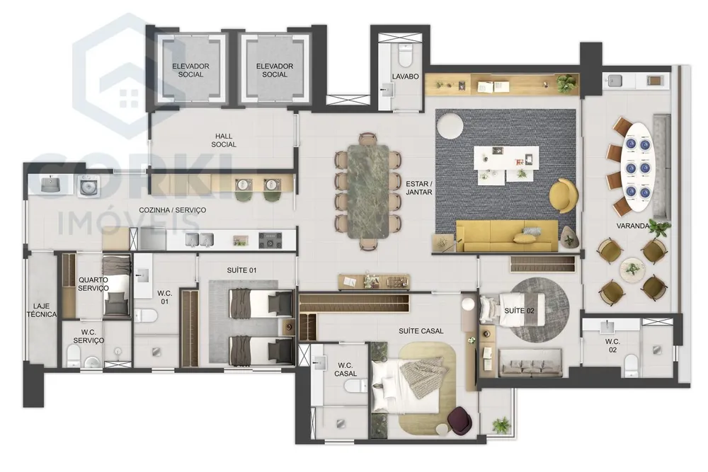 Apartamento, 3 quartos, 166 m² - Foto 12