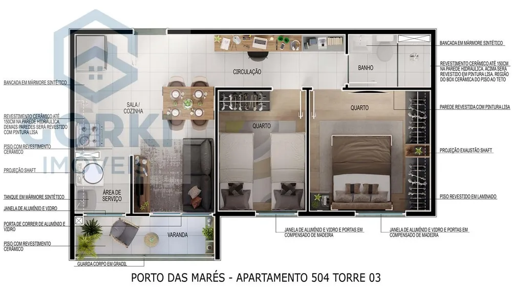 Apartamento, 2 quartos, 45 m² - Foto 12