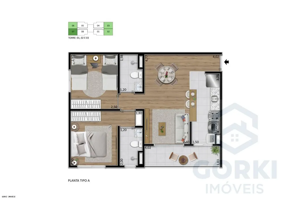 Apartamento, 2 quartos, 48 m² - Foto 10