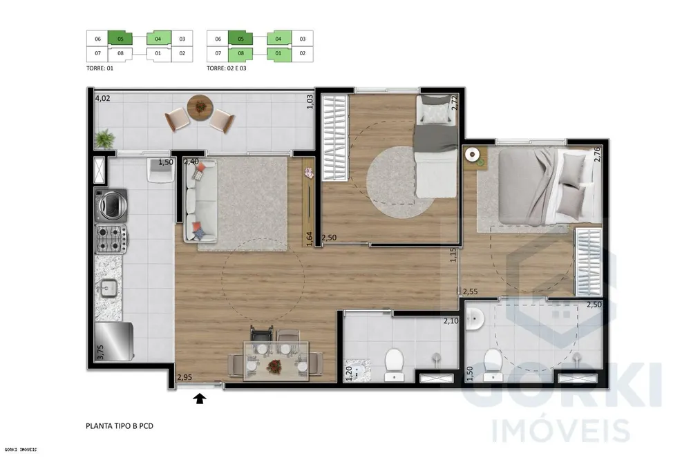 Apartamento, 2 quartos, 48 m² - Foto 11