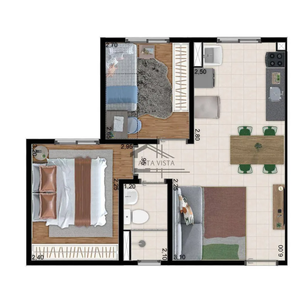 Apartamento, 2 quartos, 40 m² - Foto 4