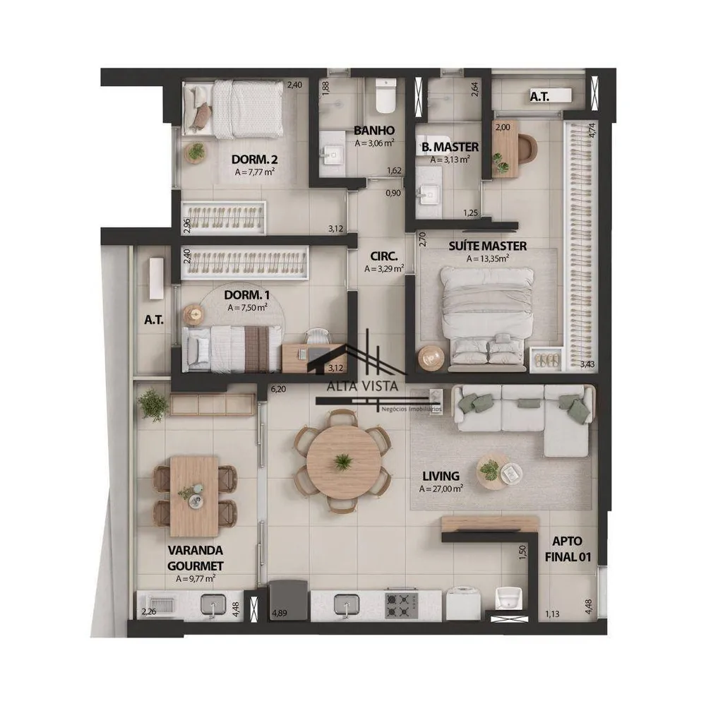 Apartamento, 2 quartos, 59 m² - Foto 7