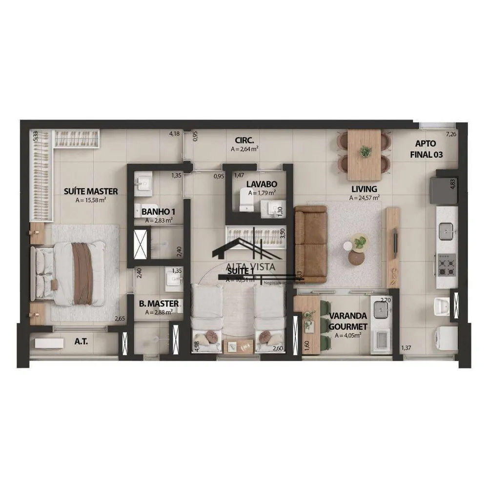 Apartamento, 2 quartos, 59 m² - Foto 9