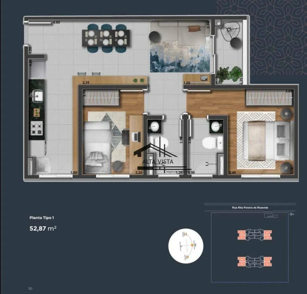Apartamento, 2 quartos, 52 m² - Foto 8