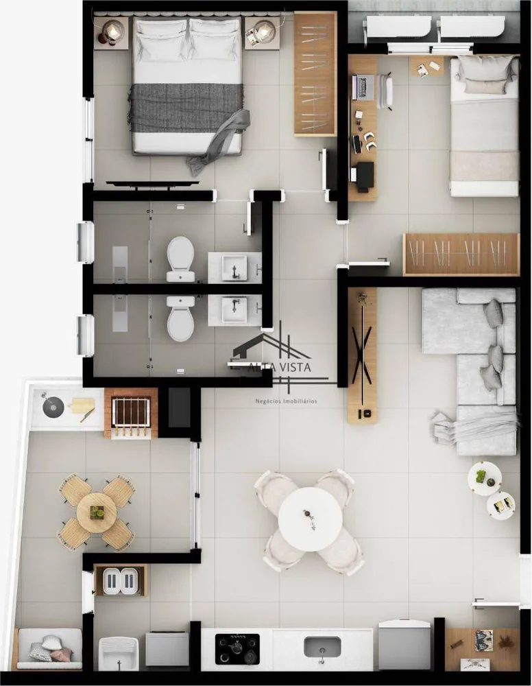 Apartamento, 2 quartos, 61 m² - Foto 2