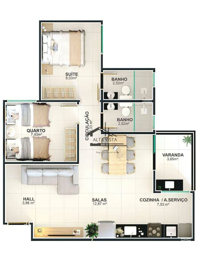 Apartamento, 2 quartos, 56 m² - Foto 15
