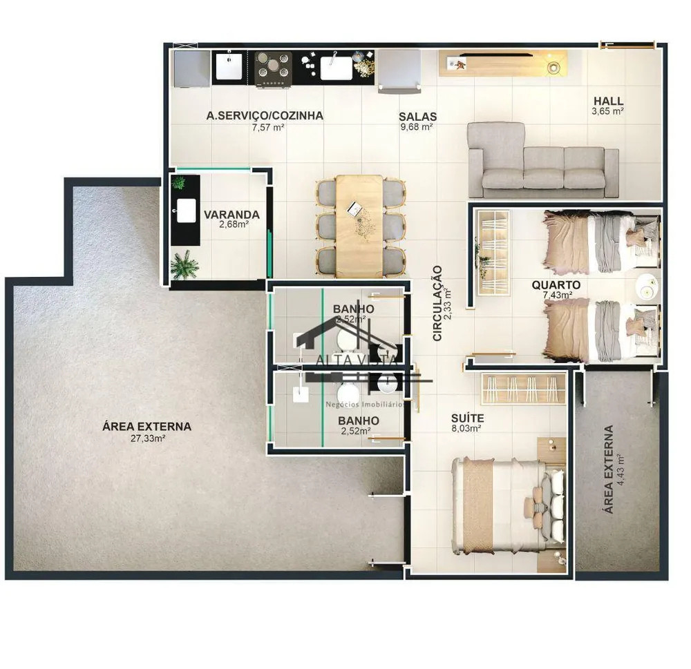 Apartamento, 2 quartos, 56 m² - Foto 14