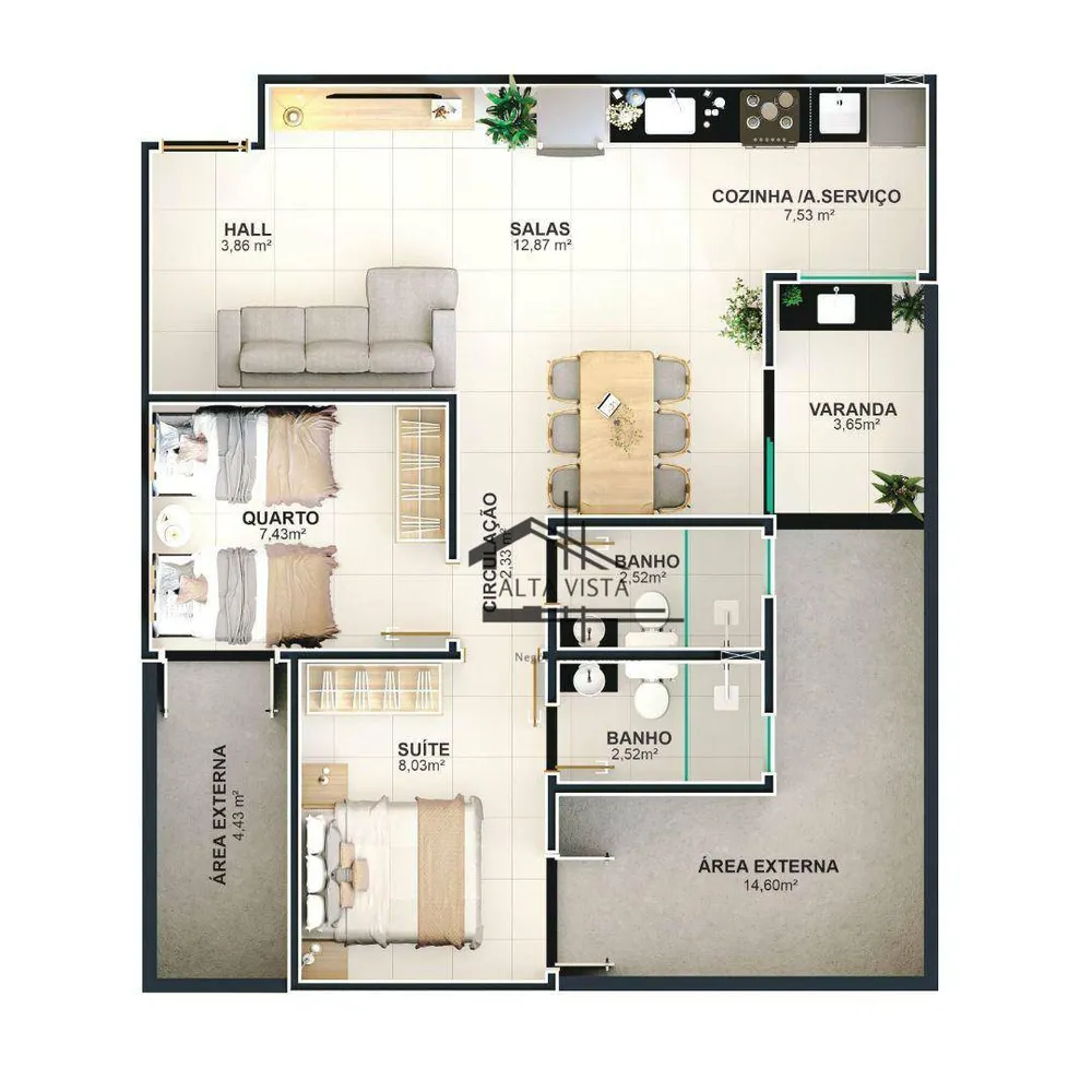 Apartamento, 2 quartos, 56 m² - Foto 13