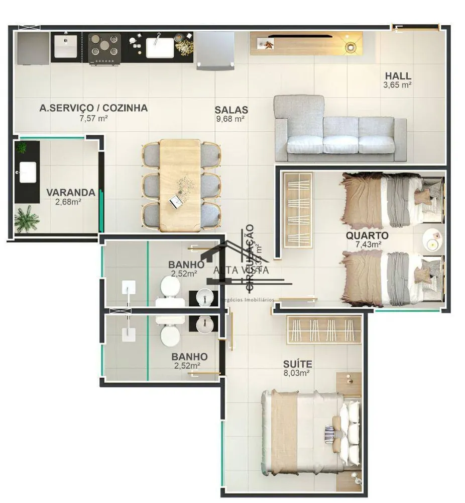 Apartamento, 2 quartos, 56 m² - Foto 14
