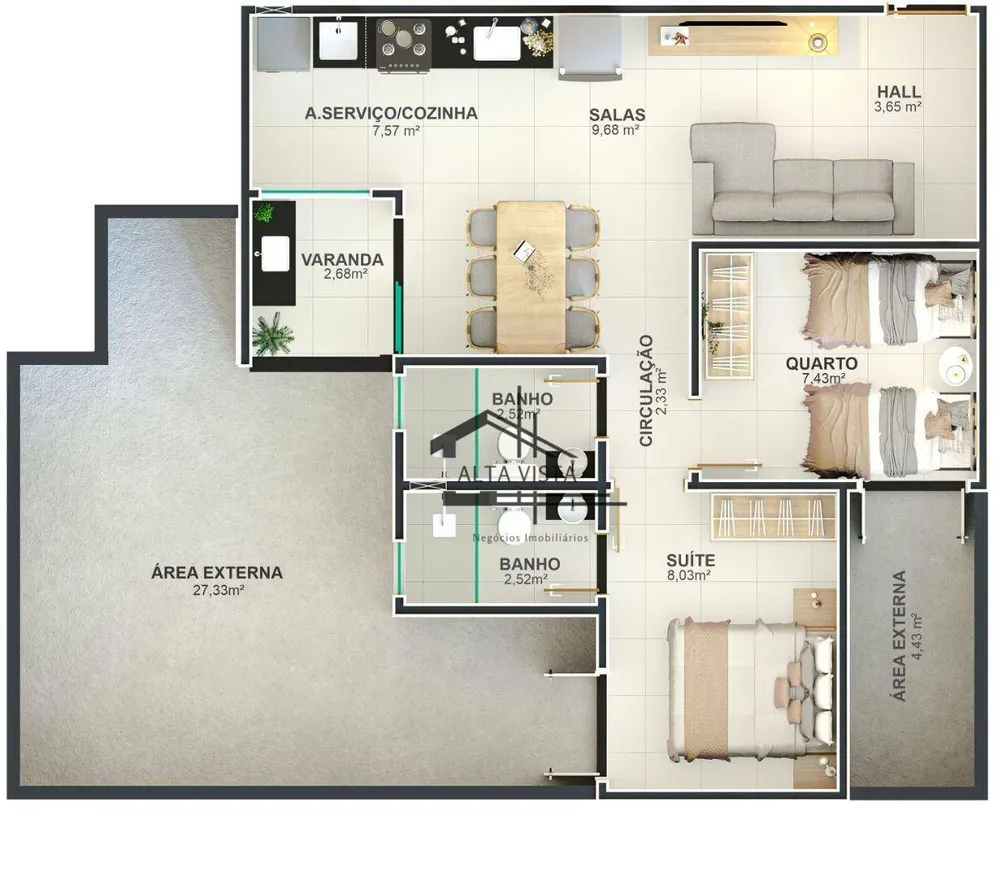 Apartamento, 2 quartos, 56 m² - Foto 12