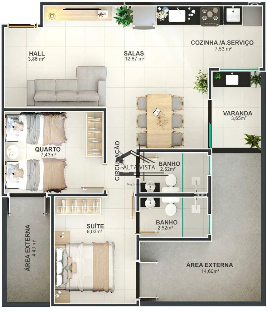 Apartamento, 2 quartos, 56 m² - Foto 11
