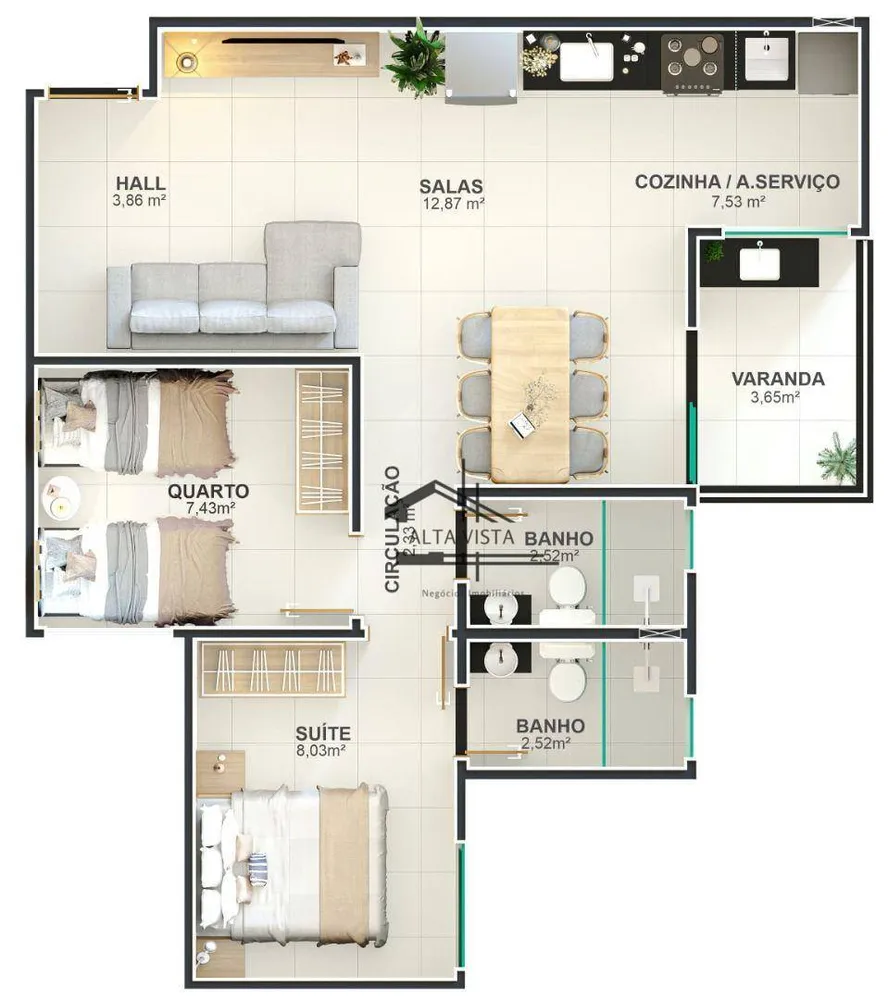 Apartamento, 2 quartos, 56 m² - Foto 15