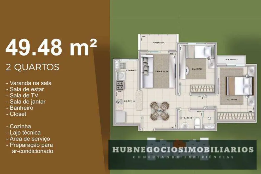 Apartamento, 2 quartos, 49 m² - Foto 2