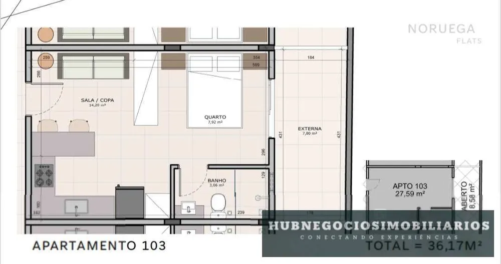 Flat/Apart Hotel, 1 quarto, 27 m² - Foto 7