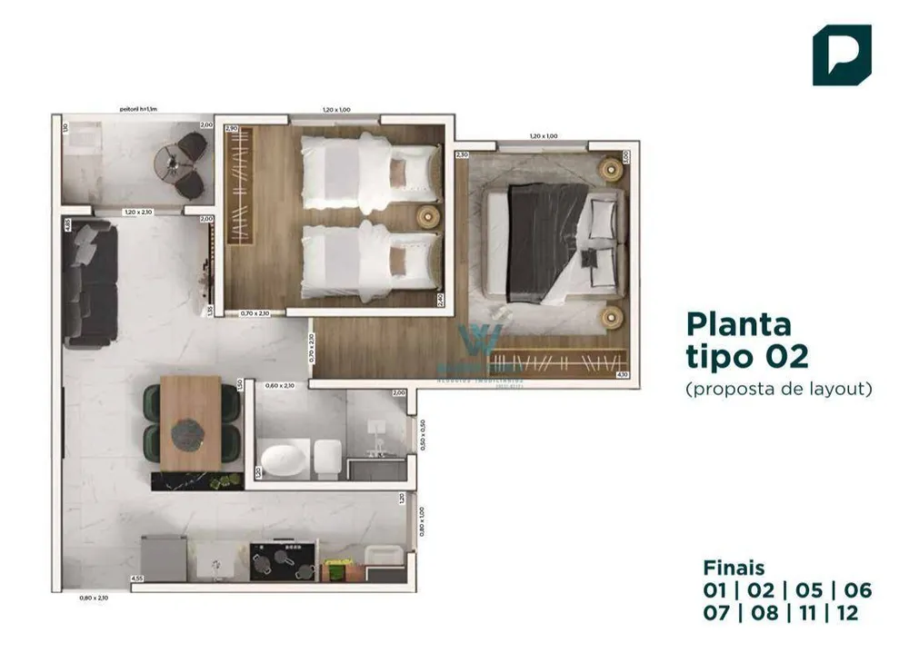 Apartamento, 2 quartos, 42 m² - Foto 12
