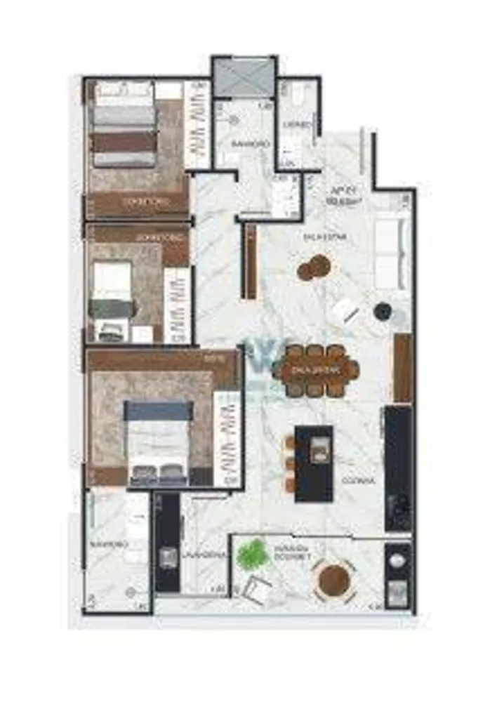 Apartamento, 3 quartos, 90 m² - Foto 1