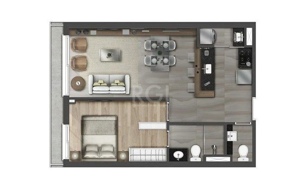 Apartamento, 1 quarto, 53 m² - Foto 1