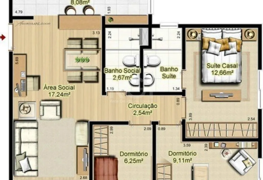 Apartamento, 3 quartos, 69 m² - Foto 7