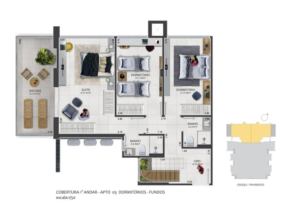 Apartamento, 1 quarto, 49 m² - Foto 5