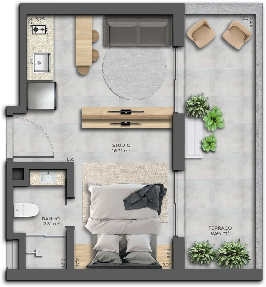 Apartamento, 1 quarto, 22 m² - Foto 11