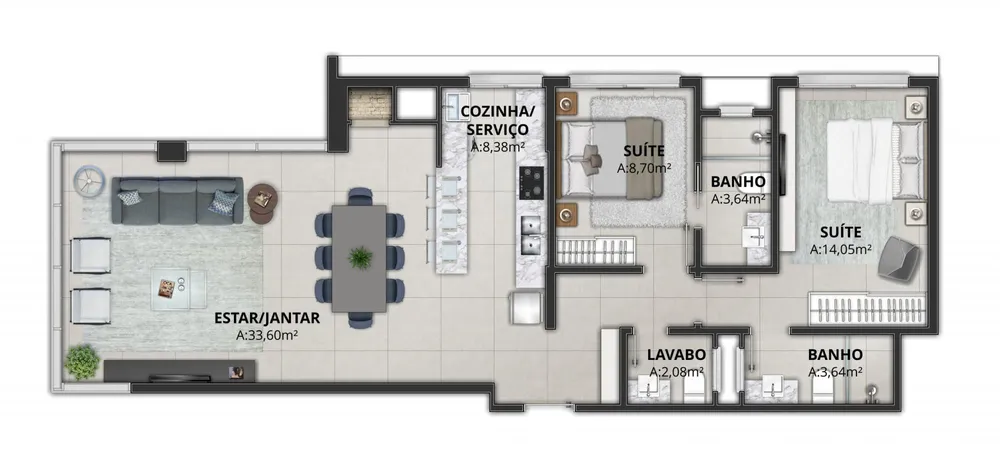 Apartamento, 2 quartos, 77 m² - Foto 11