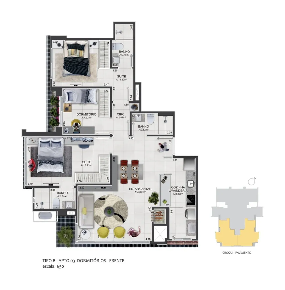 Apartamento, 3 quartos, 83 m² - Foto 7