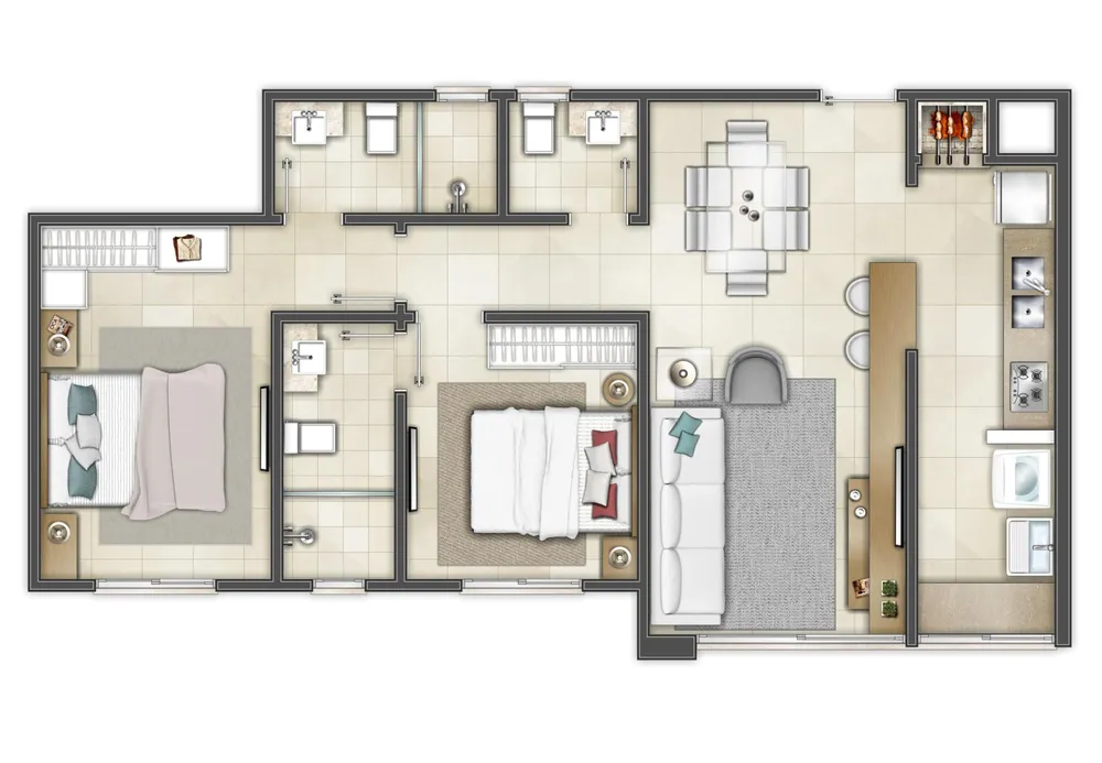 Apartamento, 2 quartos, 68 m² - Foto 6