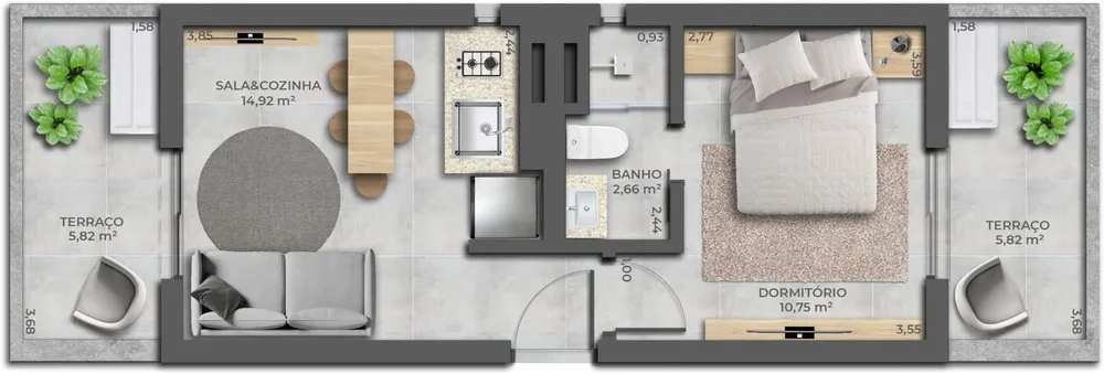 Apartamento, 1 quarto, 33 m² - Foto 10