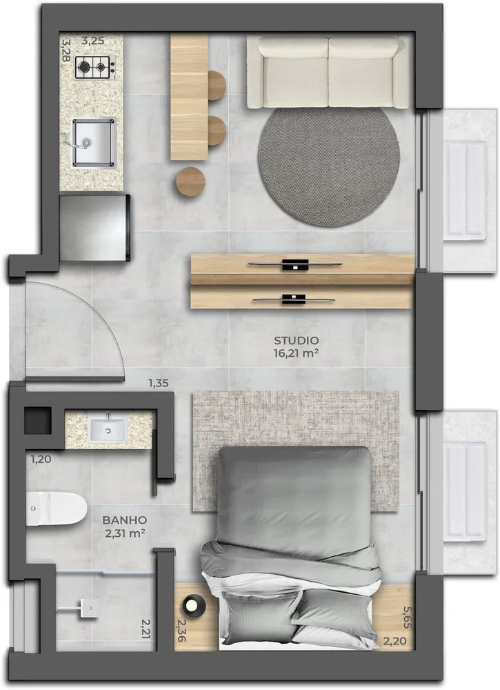 Apartamento, 1 quarto, 33 m² - Foto 9