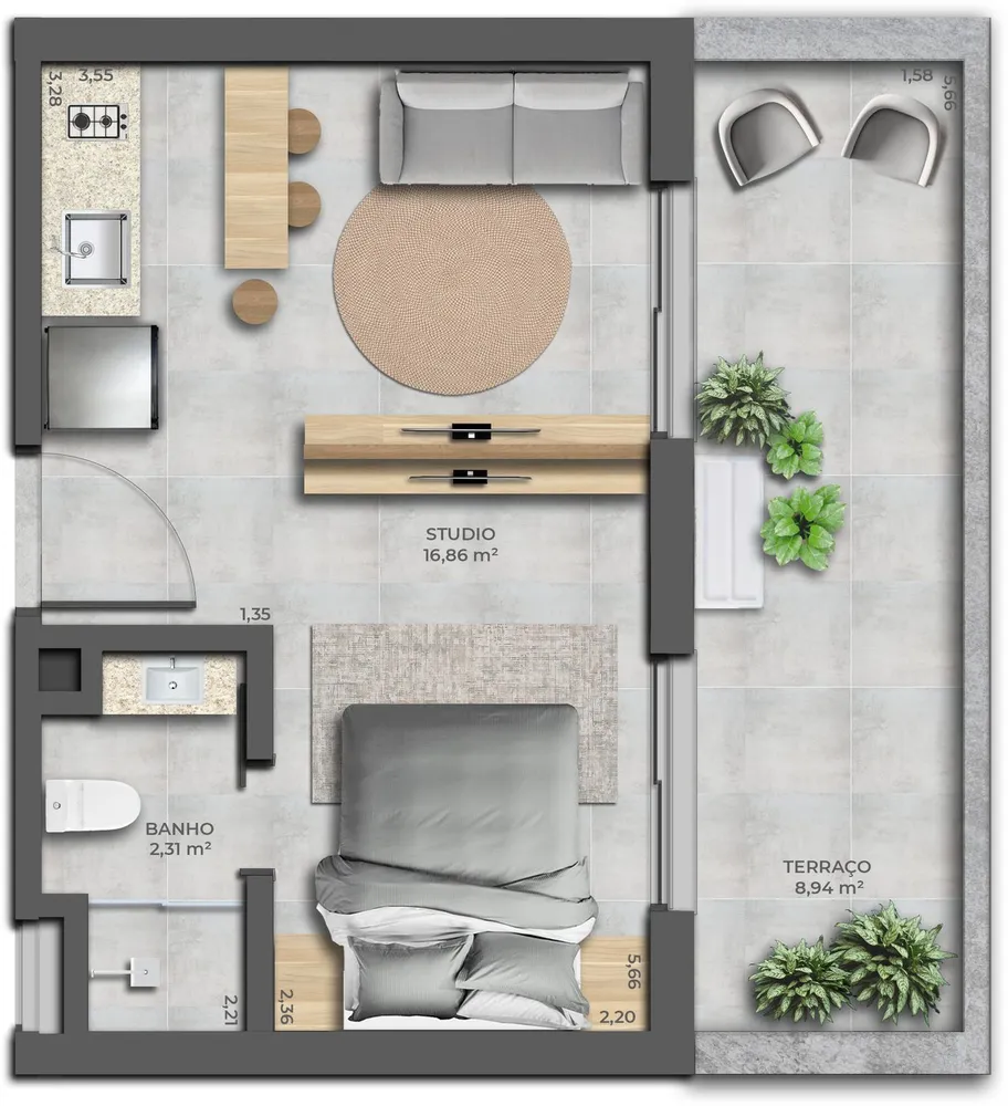 Apartamento, 1 quarto, 33 m² - Foto 11
