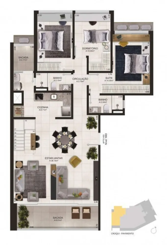 Cobertura, 3 quartos, 151 m² - Foto 10